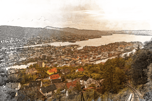 Bergen Belgium Color Sketch: A Design Asset for Storytellers