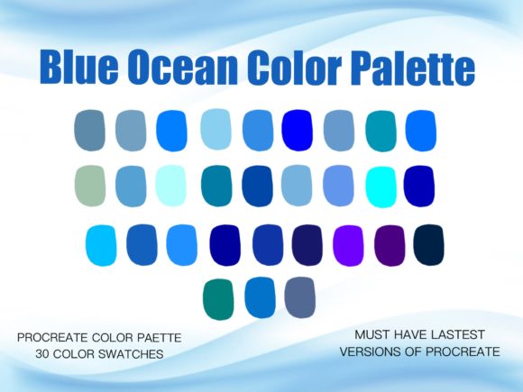 Blue Ocean Color Procreate Palette: Deep Hues for Digital Design