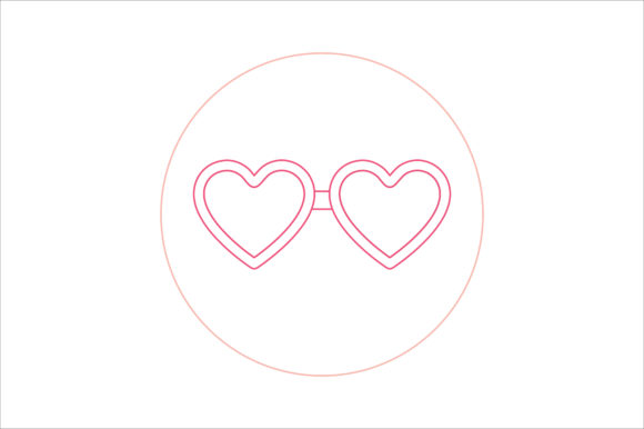 Bring Playful Charm to Your Projects with Valentine Icon Sunglasses Color Line
