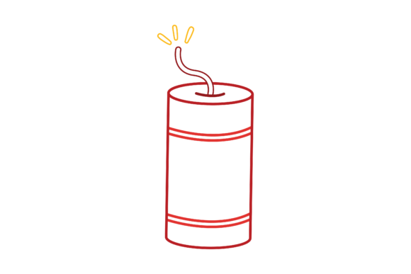Chinese New Year Firecracker Color Icon: Festive Vector Graphics