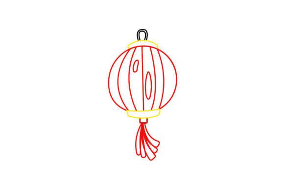 Chinese New Year Lanterns Color Lines: Vibrant Design Vectors