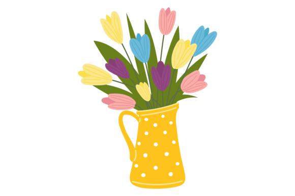 Color Tulips in Vase: A Creative Asset for Modern Designers