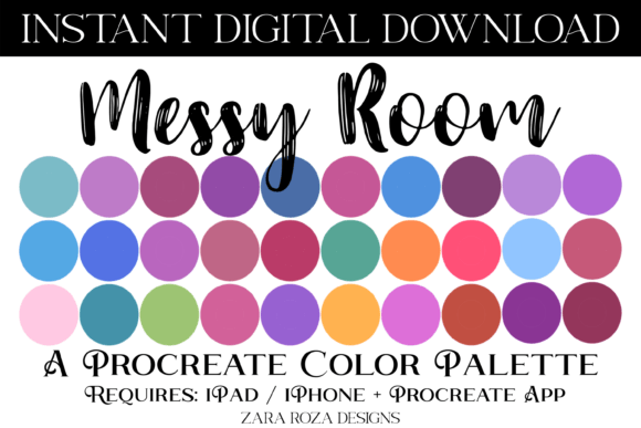 Messy Room Procreate Color Palette: A 30-Swatch Digital Art Toolkit