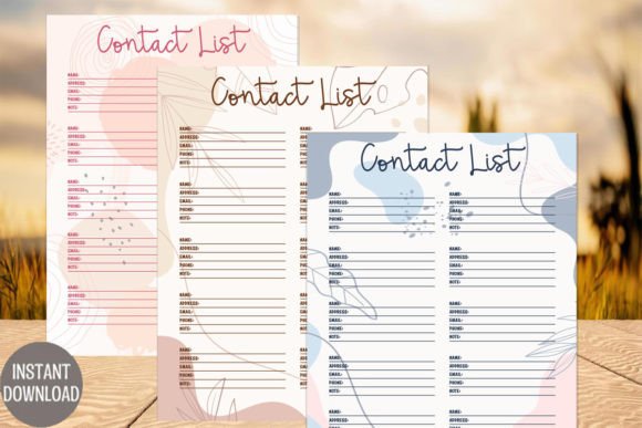 Organize Your Network with Set 3 Color Cute Contact List Printable