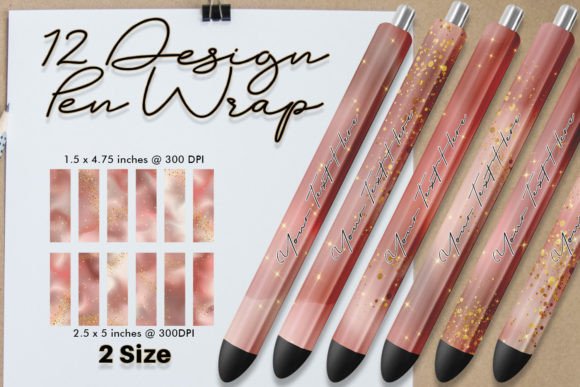 Pen Wrap Coral Color Gradient Sparkle: A Fresh Design Asset
