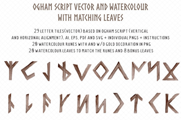 Unlocking Ancient Celtic Style: The Ogham Set Vector and Watercolour