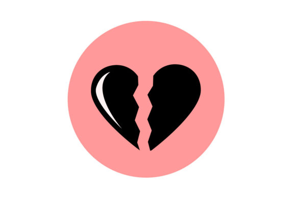 Valentine Icon Broken Heart Solid Color: A Designer's Asset