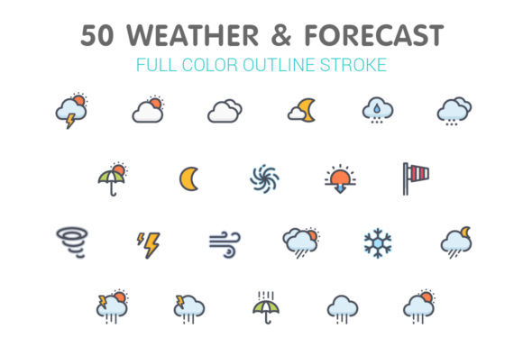 Weather & Forecast Icons: A Full-Color Design Toolkit