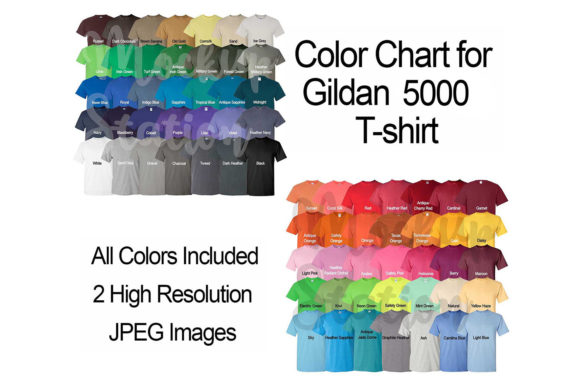 Your Ultimate Color Chart for Gildan 5000 T-shirt